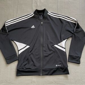 Adidas Track Jacket Large Womens Condivo 22 Black White Full Zip Aeroready